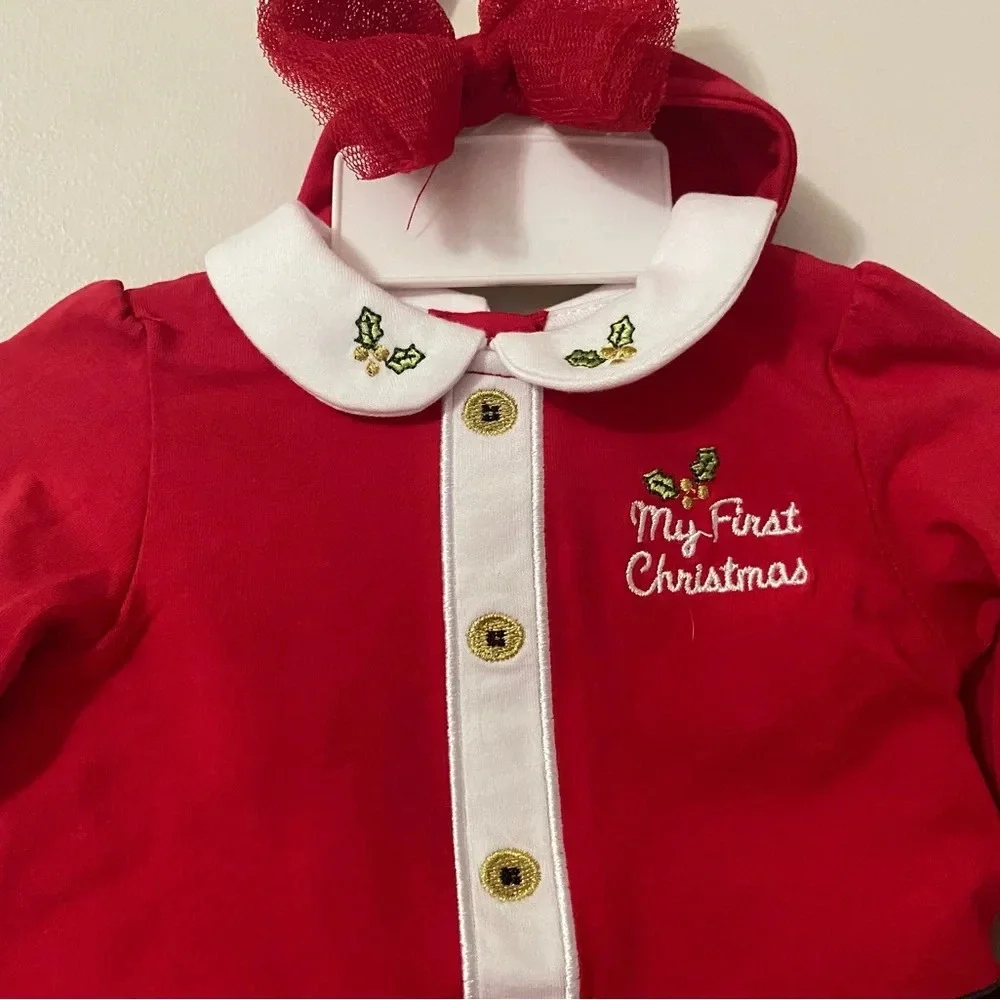 New My 1st Christmas Outfit & Headband